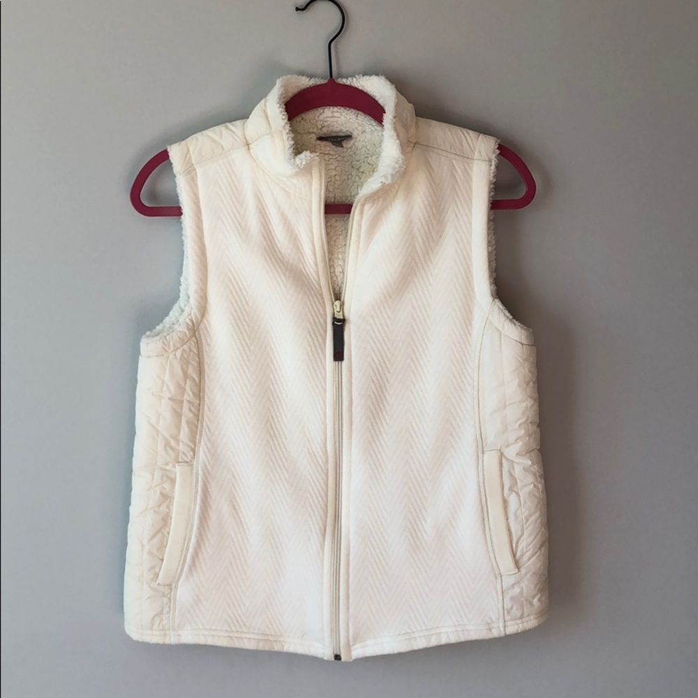 Cozy Talbots winter white vest